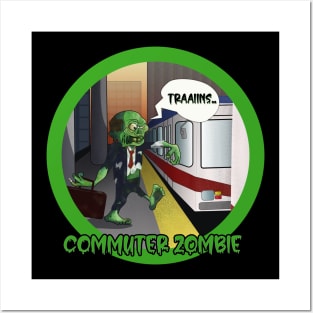 Commuter Zombie (green) Posters and Art